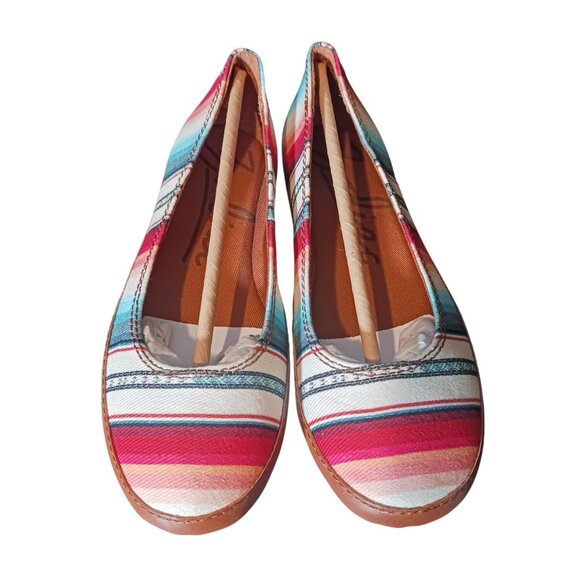 NEW Zodiac Dawn Padded Insole Slip-on Multicolored Striped Ballet Flats Size 6.5 - Picture 2 of 9